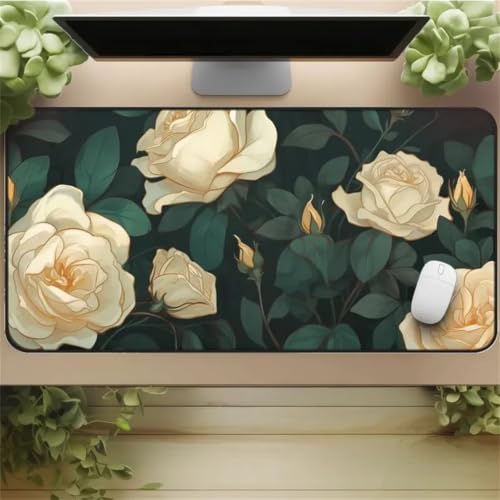 Alfombrilla ratón gaming floral 700x300mm para optimizar velocidad y precisión