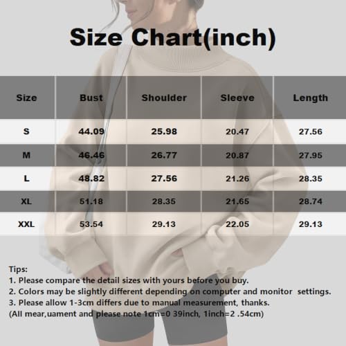 Oversized Sweatshirt for Women Plain Mock Neck Sweatshirt Fleece Pullover - image 4