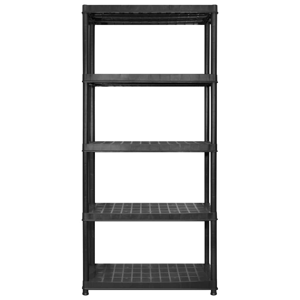 Générique Étagère de Rangement à 5 Niveaux Noir 255x40x185 cm Plastique,Entreprise & Industrie,Stockage Industriel,Étagères industrielles,Noir,24.3 KG,3059857
