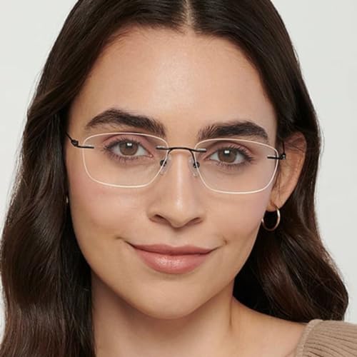 Image of Redex Rimless Rectangel Bifocal Reading Glasses Anti Glare Protection For Unisex Power Available 0.50 0.75 1.00 1.25 1.50 1.75 2.00 2.25 2.50 2.75 3.00