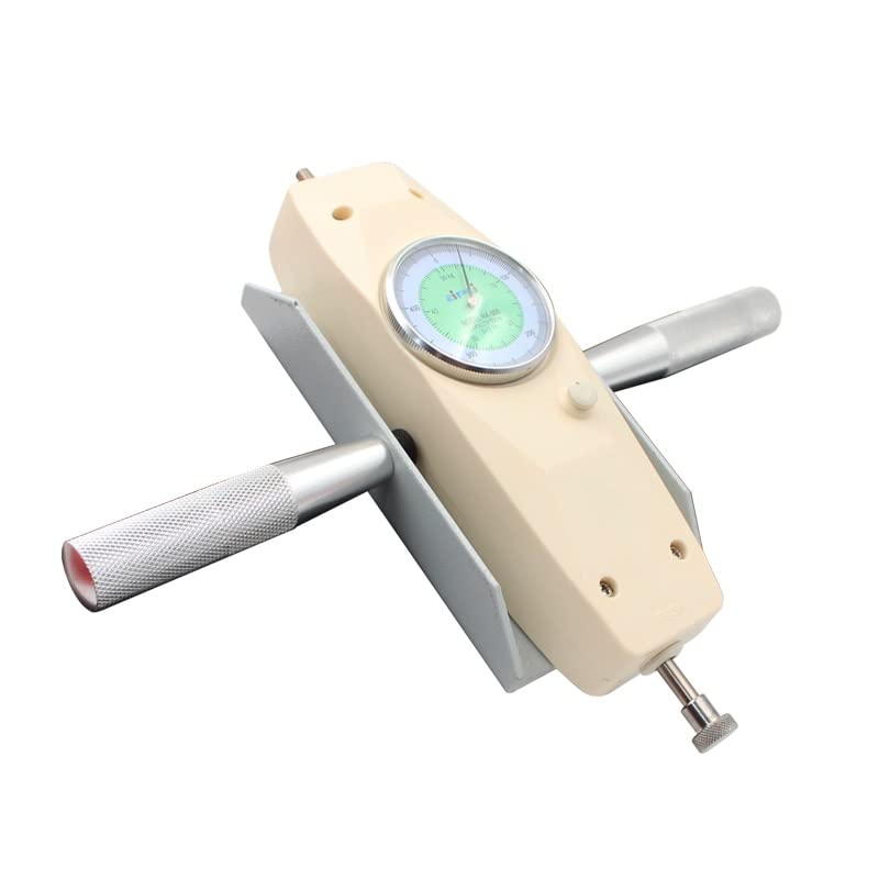 100N Handheld Push Pull Force Gauge with Fixtures - Portable Mechanical Force Meter for Tension and Compression Testing - 10kg Capacity with 0.5N Resolution