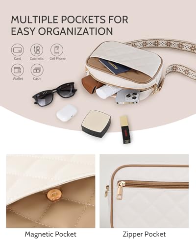 Prite Quilted Crossbody Purse for Women, Vegan Leather Bag with Shoulder Strap, Small Purse with Card Slots4