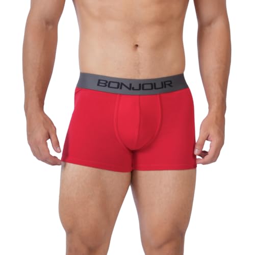 Image of Bonjour Men's Cotton Comfort Trunk - Soft Breathable Everyday Underwear (Pack of 1)