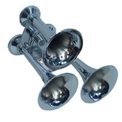 EZ Travel Collection 12 Volt Electric Air Train Horn Big Rig Air Horn (High Grade Chrome)