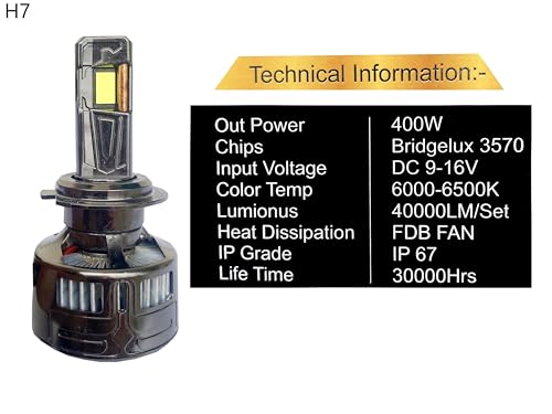 Image of LED Headlight Bulb,400 WATT, 40000LM, 6000K Cool White, IP67 Waterproof (af-400w H7)