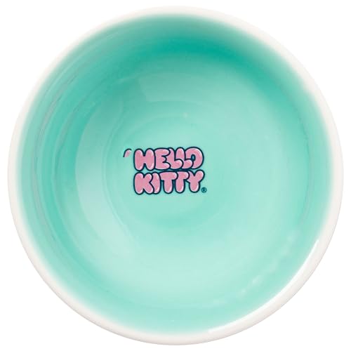 Image of Silver Buffalo Sanrio Hello Kitty Strawberries and Bows Kawaii Ceramic Sushi Set with Dipping Sauce Dish and Matching Chopsticks