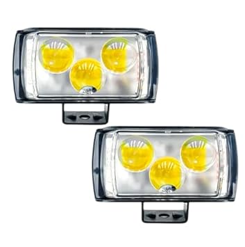 3LED 20w Car and Motorcycles Off-Road Driving Fog Lights, Rectangle Design With PVC Housing Set of 2