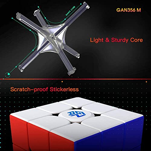 GAN 356M Extra GES Built-in Magnet Stickerless Edition Competition Cube 3x3x3 Standard Edition with