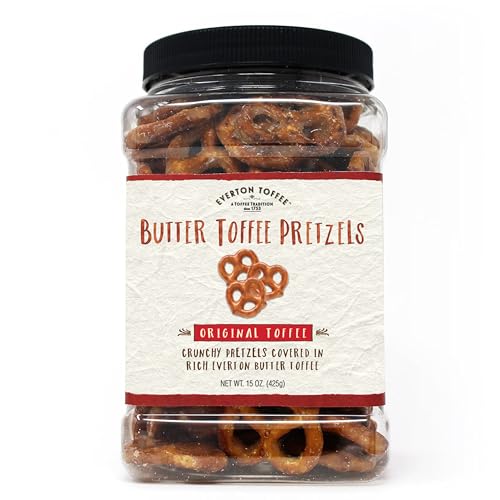 Everton Toffee Original Flavor Butter Toffee Pretzels, Sweet & Salty Gourmet Pretzel Snack, Small...