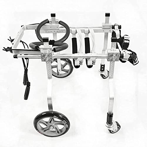 Silla de ruedas ajustable para perros de 4 ruedas, carrito para perros con ruedas de ejercicio, carrito para caminar asistido, marco de soporte para mascotas o perros con discapacidad o parálisis, m
