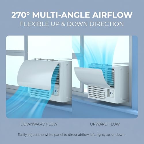 Deflector de aire acondicionado para ventana ajustable, plástico blanco, 53x27 cm 3