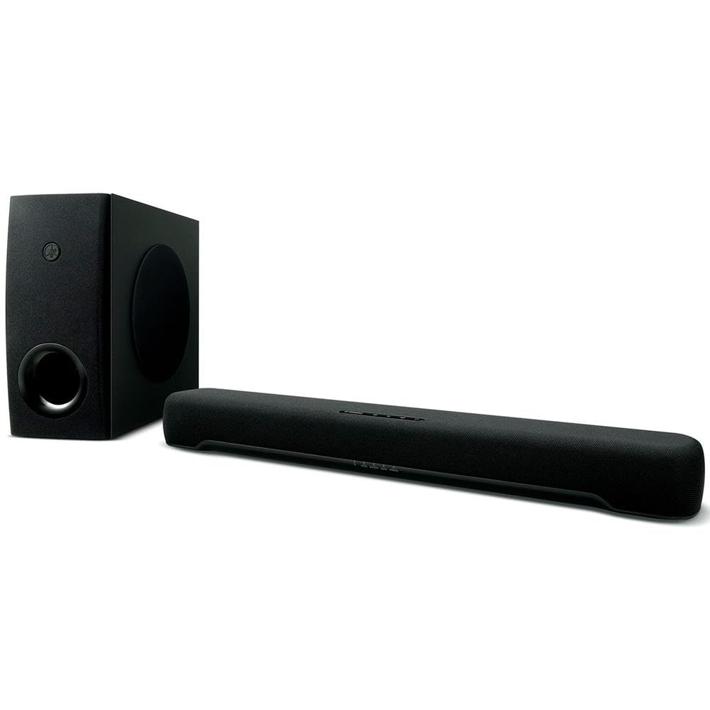 Yamaha SR-C30A Soundbar Compatta per TV con Subwoofer Wireless, Bluetooth, Dolby Audio e Dolby Digital, Clear Voice, HDMI, Ottico, Aux, Nero