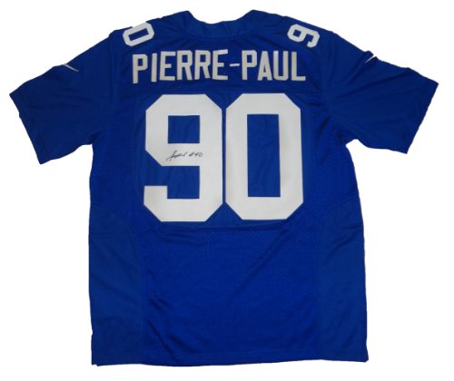 Jason Pierre-Paul Autographed New York Giants Jersey W/PROOF Picture of Jason Signing For Us, PSA/DNA Authenticated, New York Giants, University of South Florida Bulls, Super Bowl XLVI Champion