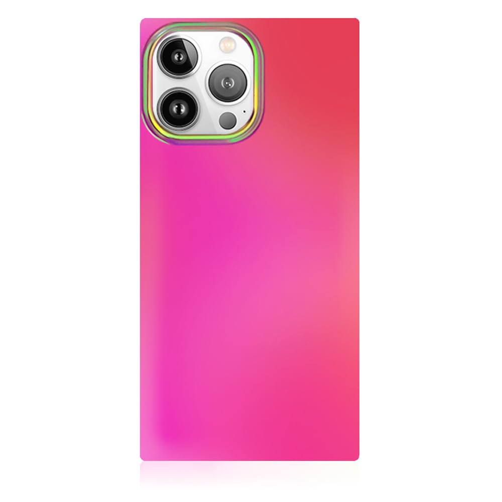 FLAUNT Official Square Protective Case - Compatible with iPhone 15 Pro - Wireless Charging - Stylish Drop Tested Shockproof Phone Case - (Pink Iridescent Satin)