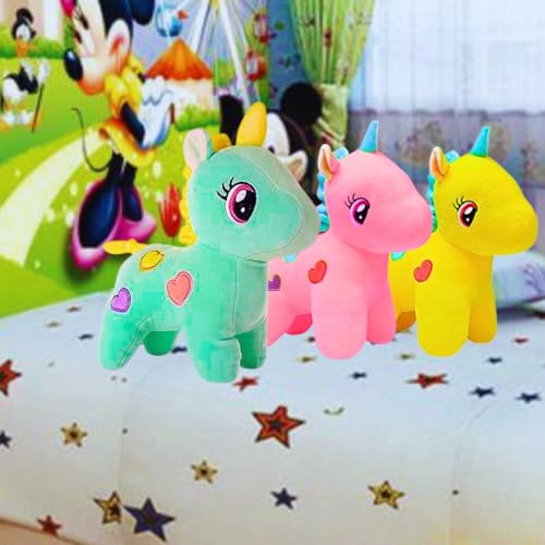 Image of 25cm Green Unicorn Soft Toy for Babies Kids Girls | Plushie Stuffed Fluffy Animal Toys for Gifts & Home Decor | Unicorn Soft Toys for Boys & Girls Pack of 1