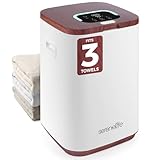 SereneLife SLTLWSQ83 Bucket-23L Capacity Hot Warmer with Timer Function, Fits Up to Two Oversized Towels for Bathroom (Wood Color)
