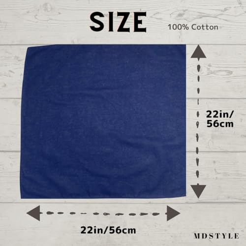 Image of MDSTYLE 100% Cotton Solid Color Bandana for Men & Women 22 inch x 22 inch Handkerchief Headband Scarf