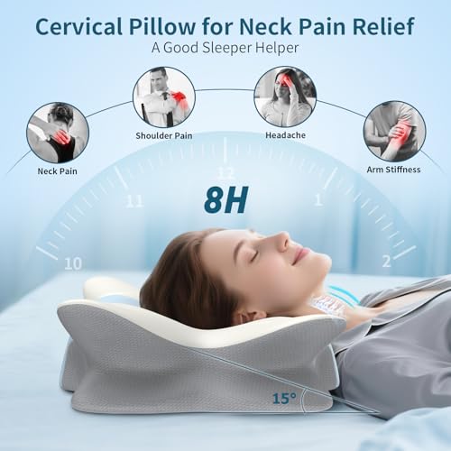 image for Besyodo Cervical Pillow for Neck and Shoulder Pain Relief - Ergonomic 