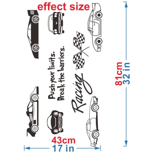 Vinilo decorativo adhesivo coche de carrera para pared miniatura 2