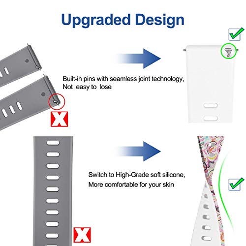 Maledan Bands Compatible With Fitbit Versa 2/Versa 1/Versa Lite Se, Silicone Printed Strap Replacement Accessories For Women Men, Magic Cloud, Large #TOP4