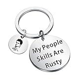 FOTAP SPN Jewelry My People Skills Are Rusty Keychain Castiel TV Show Fans Gift (Rusty Keychain)