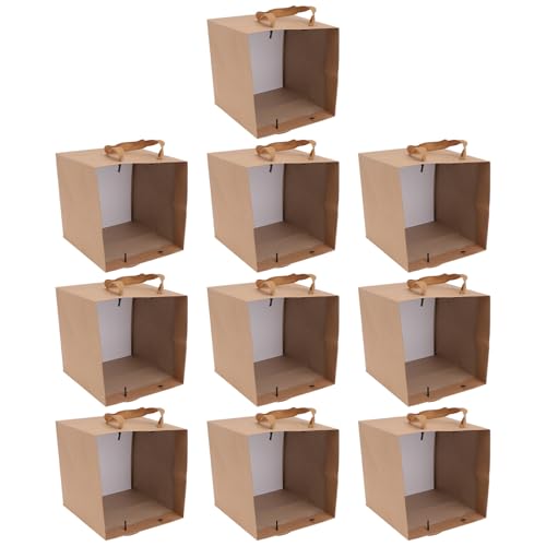 Paquet en papier kraft marron HOMOCONO lot de 10 sacs fourre-tout pour fleurs et snacks