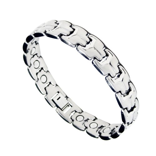 Accents Kingdom Men's Stylish Titanium Magnetic Power Golf Bracelet T7 8.0"