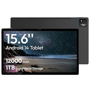 MESWAO 15.6 inch Android Tablet, Android 13 Large Tablet with 1080 HD IPS Display, Large Screen, 8 Core, 6GB+128GB, Support 512G TF Card, Long Battery