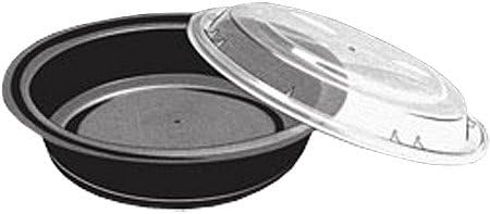 Northlight 150-Count 48 oz. Black Microwavable Plastic Take Out Container with Clear Lid