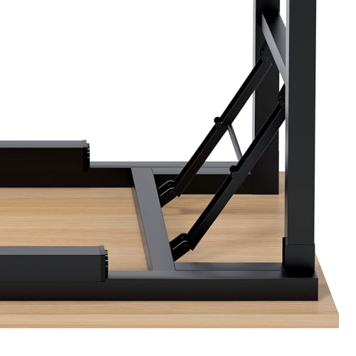 Image of Need Folding Computer Desk, Large 60 inches Folding Table for Home Office, No Install Needed Foldable Writing Table Desk, Teak and Black