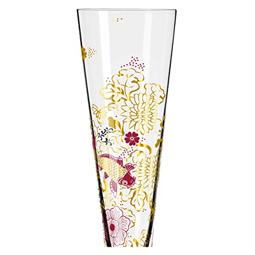 Foto von RITZENHOFF 1071023 Champagnerglas 200 ml - Serie Goldnacht Nr. 23 - Edles Designerstück mit Echt-Gold - Made in Germany