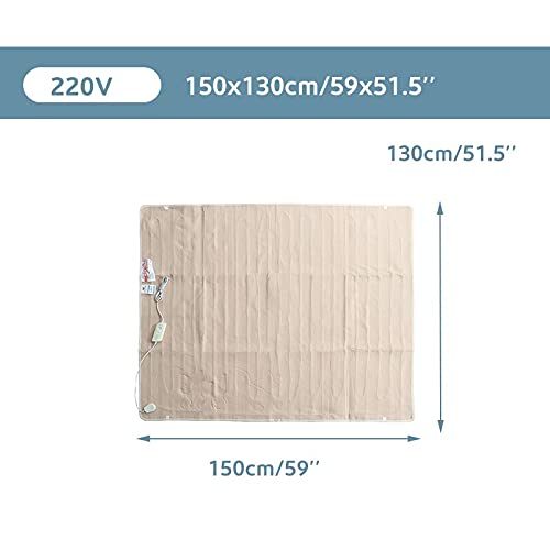 Ckwgi 100W 220V Electric Blanket Non-Woven Brushed Velvet Warmer Bed Heater Rapid Heating 3 Modes Control Warm Bed Thermostat Relax Muscle Electric Mattress Heating Carpet 59X52 Inches -Pink #TOP6
