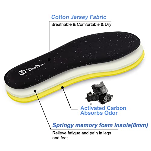 Image of 3 Pair -Shoe Inserts for Mens Memory Foam Insoles,Replacement Insoles for Work Boots Running Shoes, Cushion Shock Absorbing for Foot Pain Relief, Comfort Breathable Inner Soles Black 43EU,US10
