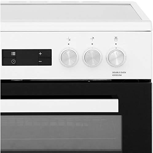 Beko KDC653W 60cm Double Oven 4 Burners Ceramic Cooker in White with Fully Programmable Timer