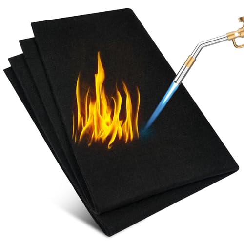 Flintronic Manta Ignifuga Soldadura, 60*45*0.5 cm Manta de Soldadura Ignífuga, Fibra de Carbono Man-ta de Soldadu-ra de Fieltro de Carbono, Hasta 1800 °F, para Parrilla, Estufa, Soldadores, Fontaneros