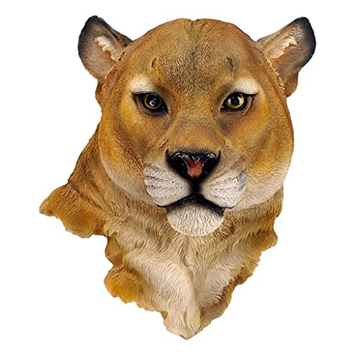 TISHITA León Tigre Cabeza de Animal Decoración de Pared Escultura Busto Estatua Colgante de Pared Gran Animal Decoración de, Los 20x10x23cm
