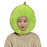 XUNXI Sombrero de Felpa, Sombrero de Felpa de Aguacate Verde de Dibujos Animados, Gorro cálido de Juguete de Peluche Mullido de Fruta Divertida