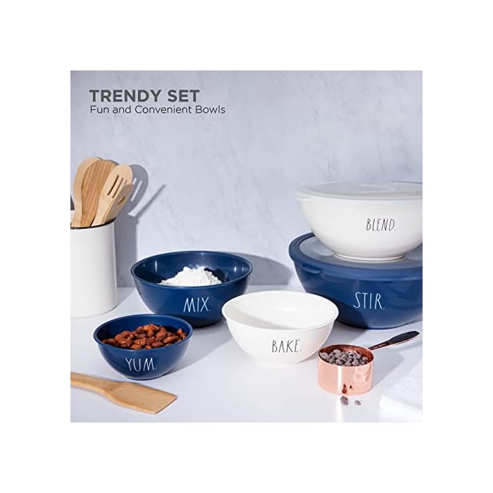 Buy Rae Dunn Mixing Bowls with Lids 10 Piece Plastic Nesting Bowls