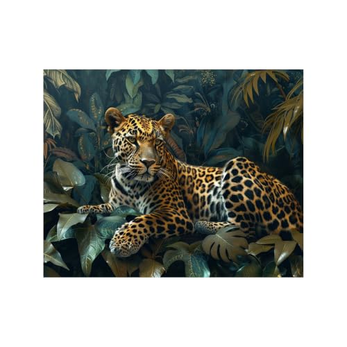 Estampado grande de jaguar realista TERUEA, arte impreso de alta fidelidad visual en 40x60cm