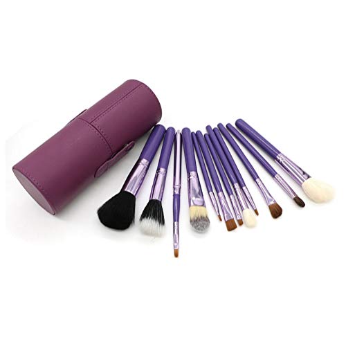 Pinceaux de maquillage violets Kabuki avec des poils fins vegan pour un teint zéro défaut