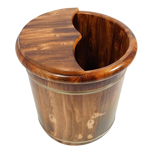 Cubeta de madera para baño de pies con rodillo de masaje miniatura 7