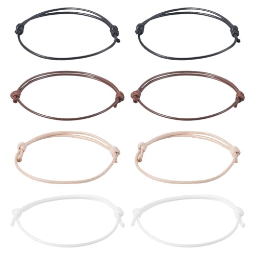 Cheriswelry 60Pcs Adjustable Bracelet Making Friendship Bracelet String Korean Waxed Polyester Cord Bracelets 40-70mm Mixed Color for DIY Crafts Jewelry Making Women Men Handicrafts