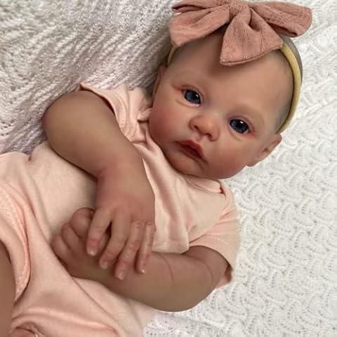 iCradle Lifelike Reborn Baby Dolls 19 Inch Realistic Newborn Baby Dolls Vinyl Girl Real Life Baby Dolls Hand Painted Hair Toy for Kids Age 3+ Cover
