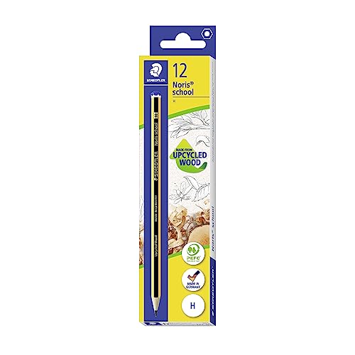 STAEDTLER 121-H Noris - Lápices de grafito escolar - Grado H (paquete de 12 lápices)