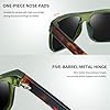 Joopin Acetate Square Sunglasses Men Polarized, TR90 Green Tortoise Frame Sun Glasses UV Protection, Flat Top Dark Shades Sunnies #4