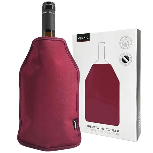 VINAK - Manchon refroidisseur XPERT | Rafraîchisseur pour bouteilles de vin | Gel de qualité non-frost | Fabriqué avec 5 couches isolantes | Bande élastique anti-chute inférieure (XPERT Bordeaux)