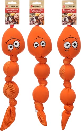 Flamingo Hundespielzeug Snala Schlange Emoji – Orange – 47 cm | Schwimmfähig, strapazierfähig & unterhaltsam!