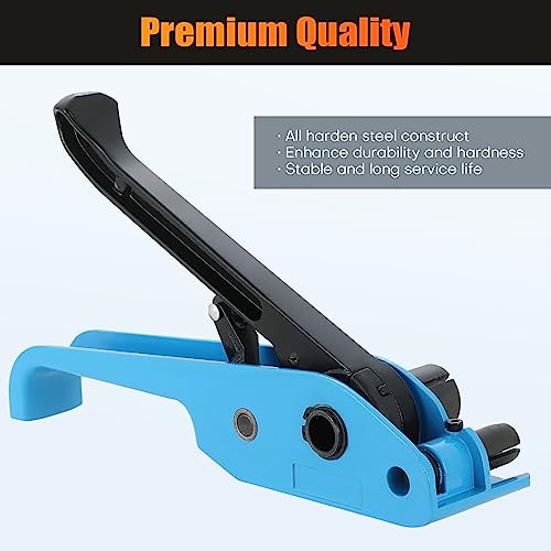 Image of Poly Strapping Tensioner & Cutter Manual Strapping Tools (Blue) | Heavy Duty Manual Strapping Tensioner Cutter Cord Strapping Machine Windlass for 1 /2 inch -3 /4 inch Width Polyester Polyproplyn Strap