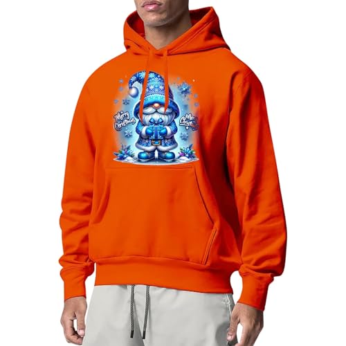 Christmas Hoodies for Men Cute Gnome Graphic Sweatshirts Long