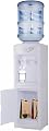 Water Cooler Dispenser for 3 or 5 Gallon Bottles, Top Loading Water Cooler Water Dispenser-Hot & Cold Water, Child Safety Lock, w/Storage Cabinet, for Home Office Dormitory (White)